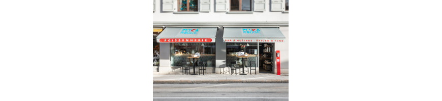 Pesca Rouge, Bar à huitres, à Carouge, canton de Genève, Suisse